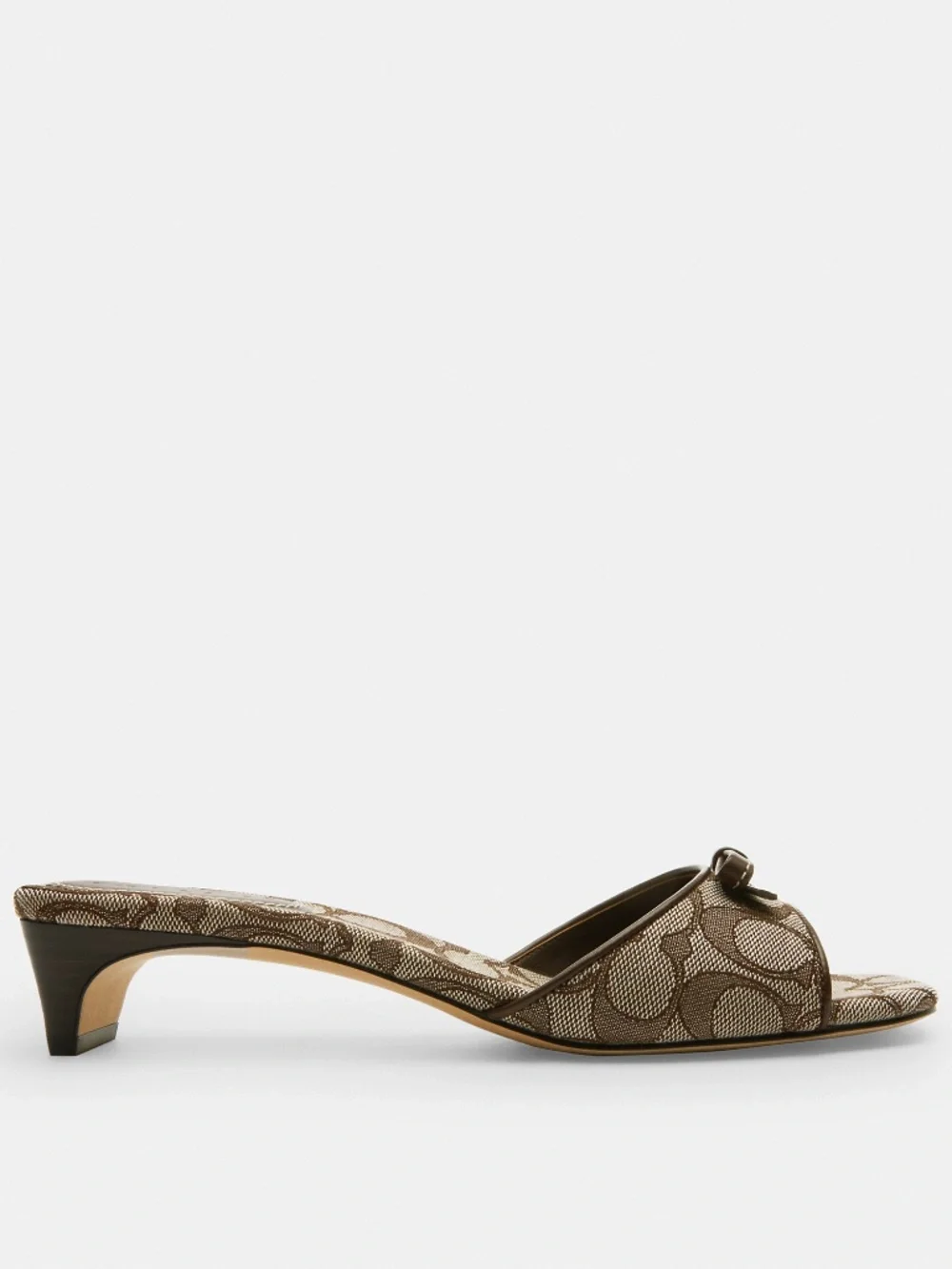 Coach Outlet Bow Kitten Heel Sandal In Signature Jacquard